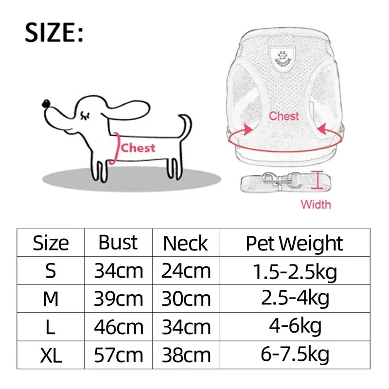 Breathable Mesh Pet Walking Harness