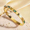 Gold Stacked Stainless Bangle Set
