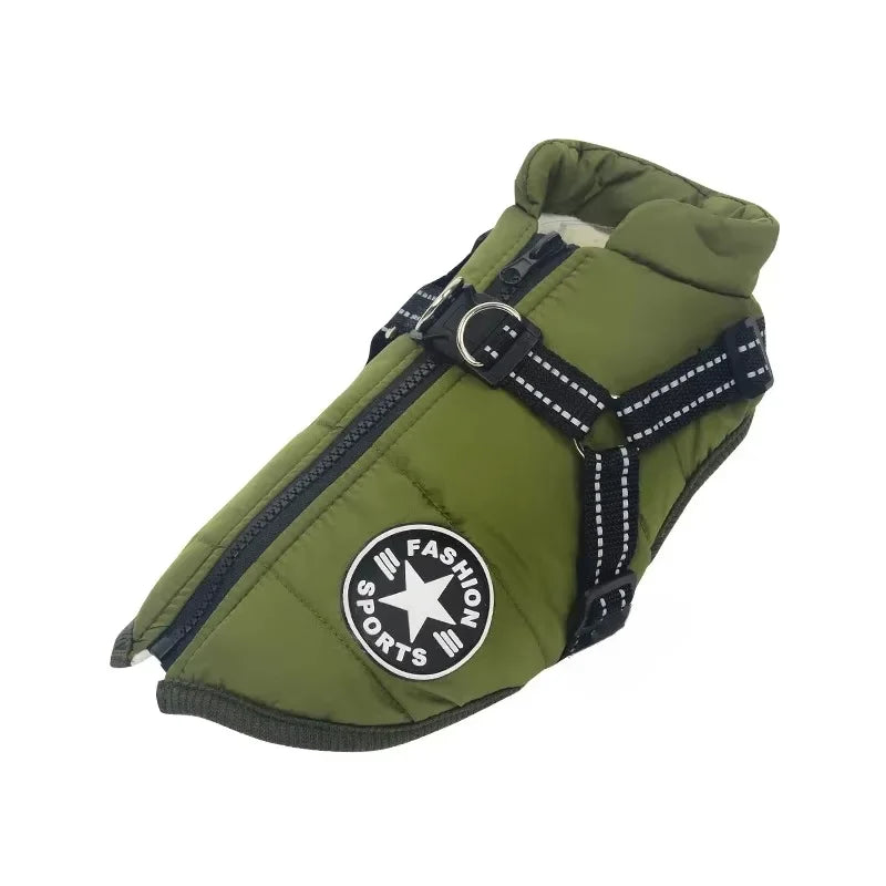 Waterproof Dog Coat with Built‑In Harness