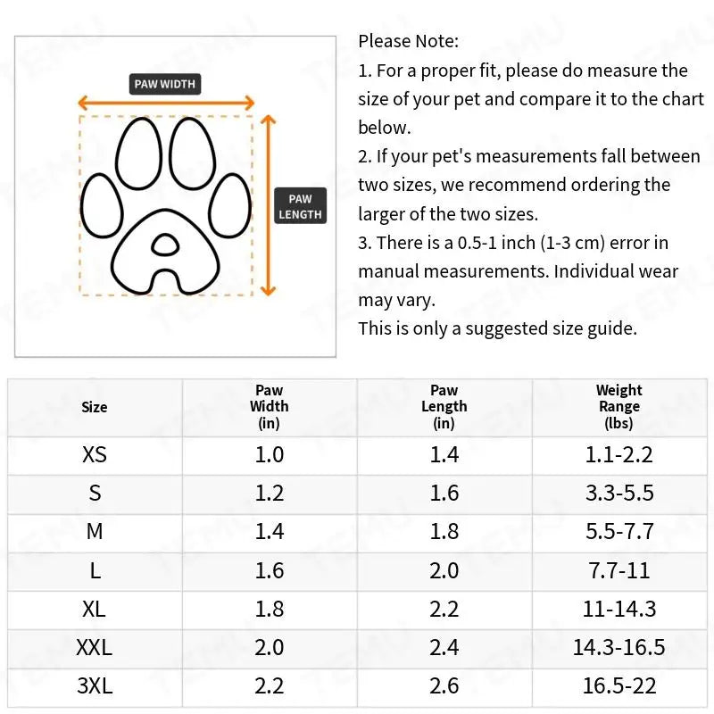 Pet Waterproof Outdoor Boots – 4pcs